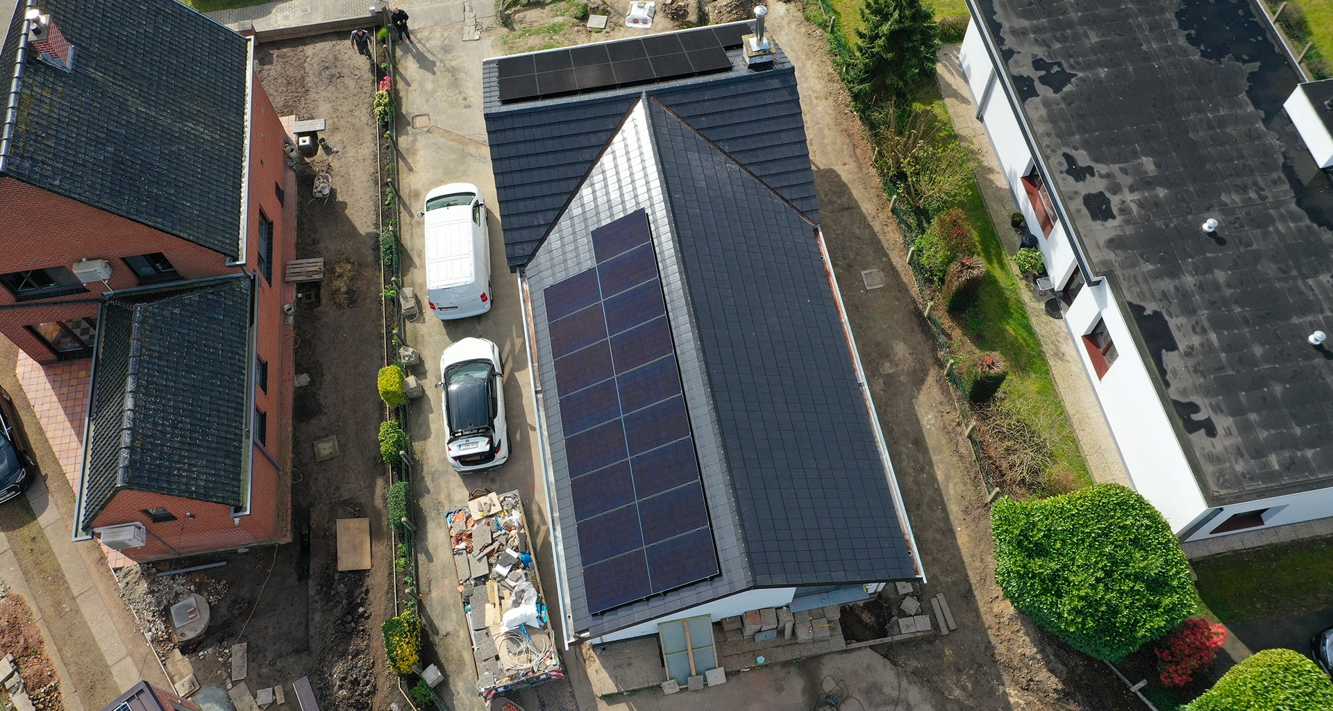 Installation of photovoltaic panels in Aalter